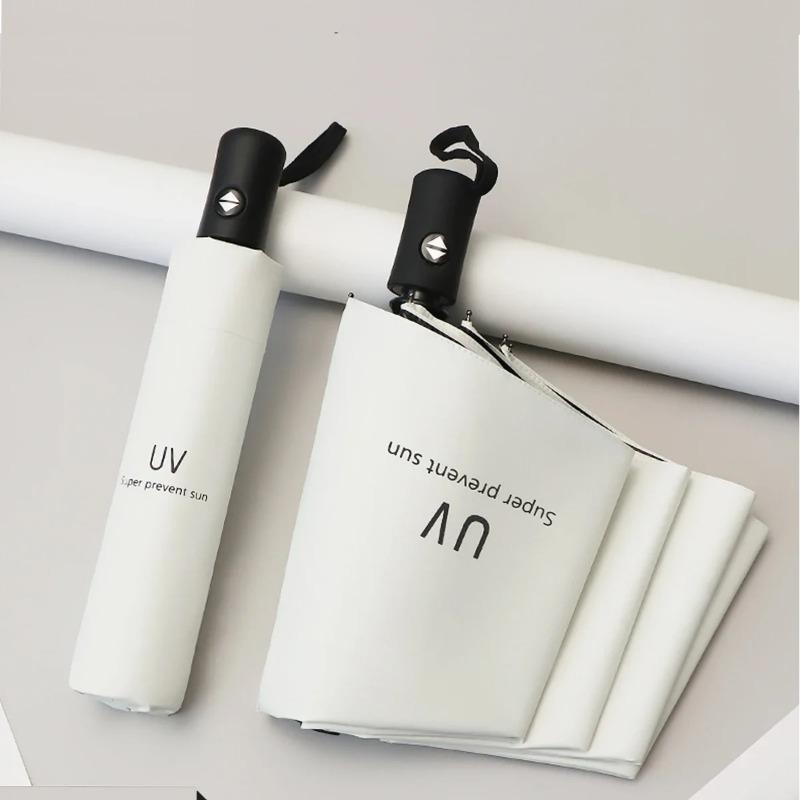 8 Ribber Reise Regn Solparaplyer Vindtett Flerfarget reiseparaply Automatisk åpning og lukking