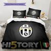 Set Copripiumino Trapuntato Juve Federa Federe Decorazione Casa Regalo di Compleanno (1 * copripiumino + 2 * federa, senza nucleo)