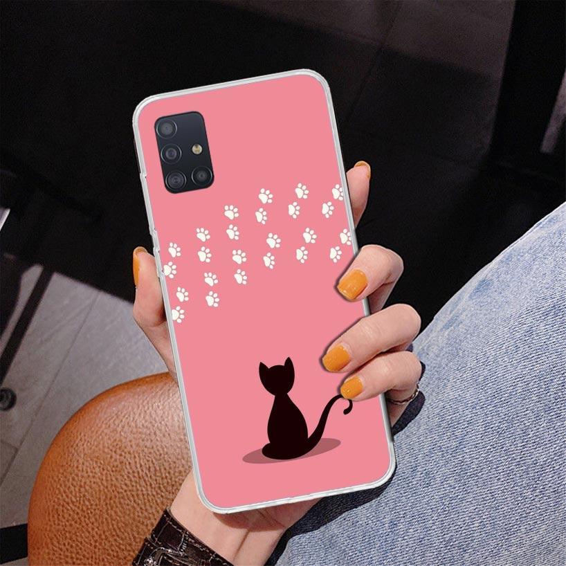 Cat Footprint Funny Paw Cute Phone Case For Samsung Galaxy A52 A32 A22 A12 A51 A31 A50S A30S A20S A10S Note 20 Ultra 10 Plus S10