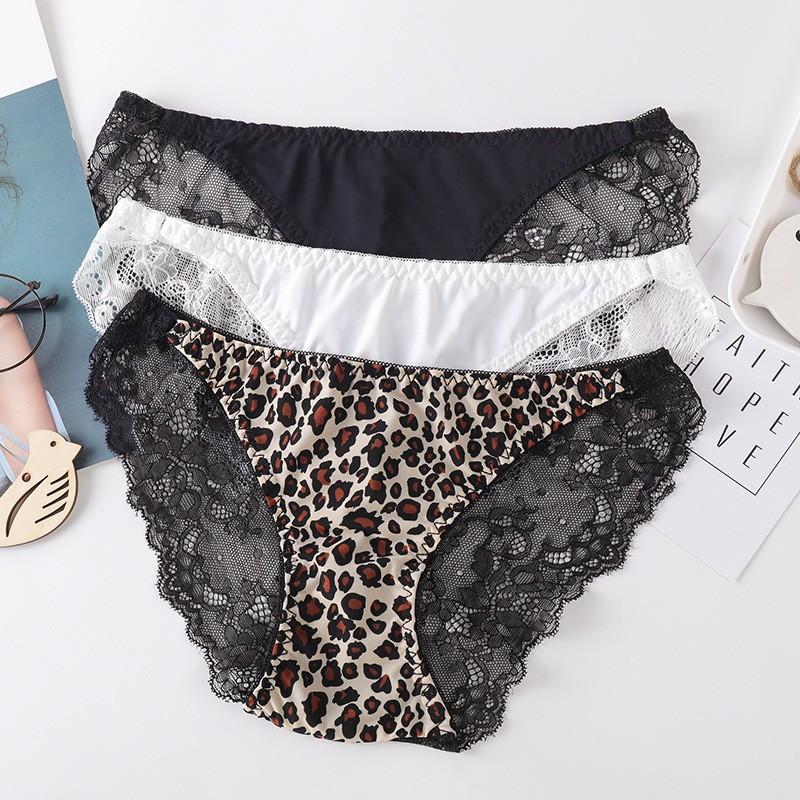 Leopard Print Women's Underwear, Seamless, Ice Silk, Thin Cotton Crotch, Low Waist Pants, Cotton Crotch.