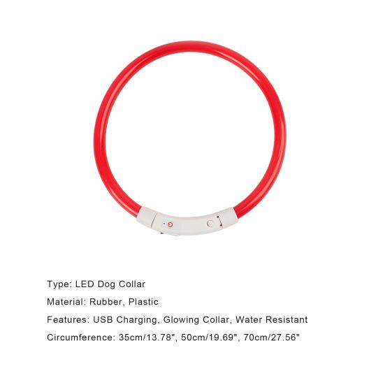 LED Dog Collar Rechargeable Luminous USB Charging Puppy Light Up Collar for Outdoor