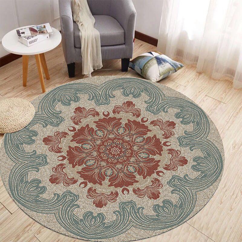 Home Decoration Simple Style Living Room Bedroom Mat Anti-slip Mat Yoga Mat Round Carpet Door Mat Porch Mat Tapete Redondo