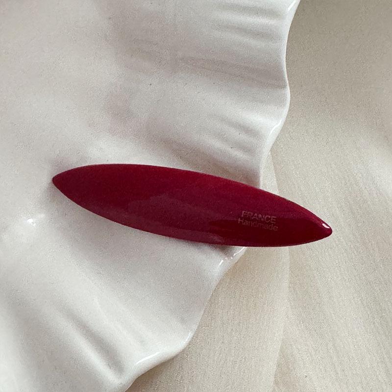 Festive Wine Red Bow Duckbill Hair Clip - Sweet Retro Style