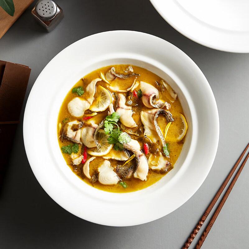 Nordic Large Round Ceramic Deep Dish Plate