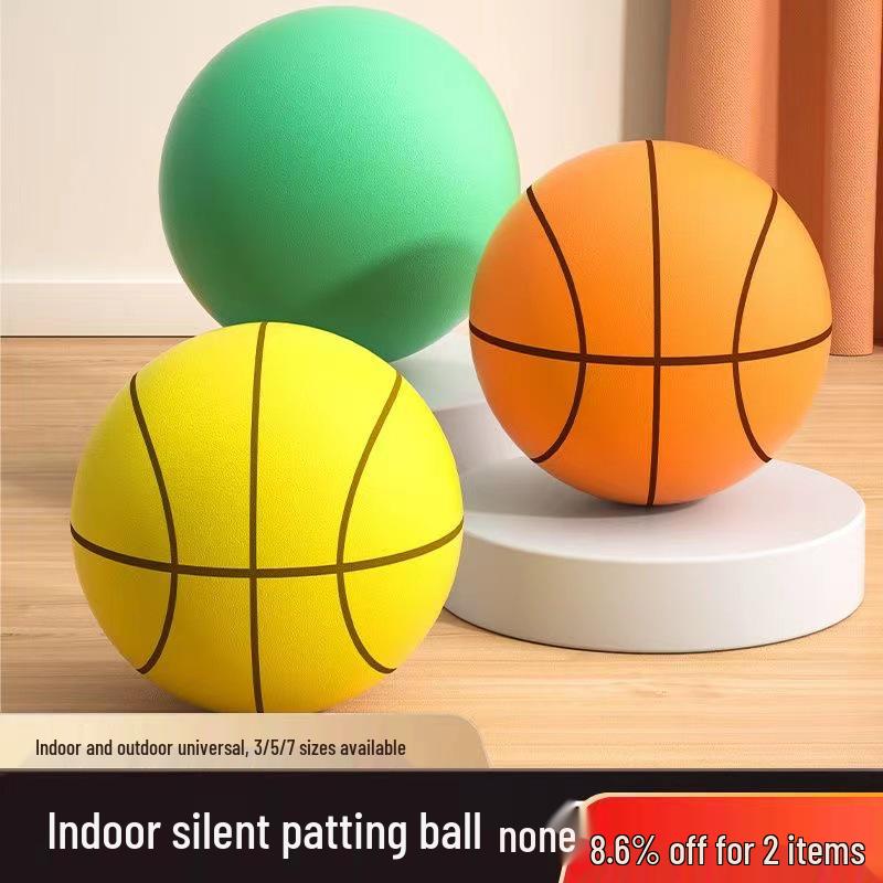 Silent Indoor Training Basketball - Mute, Non-Crumb Elastic Sponge Ball Size 7/5 for Kids