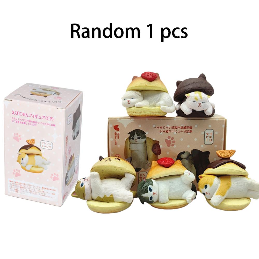 Mofusand Cat Hamburger Blind Box Car Dashboard Decor Home Desktop Ornament Kawaii Animal Collectible Figure Toy for Kids Gifts