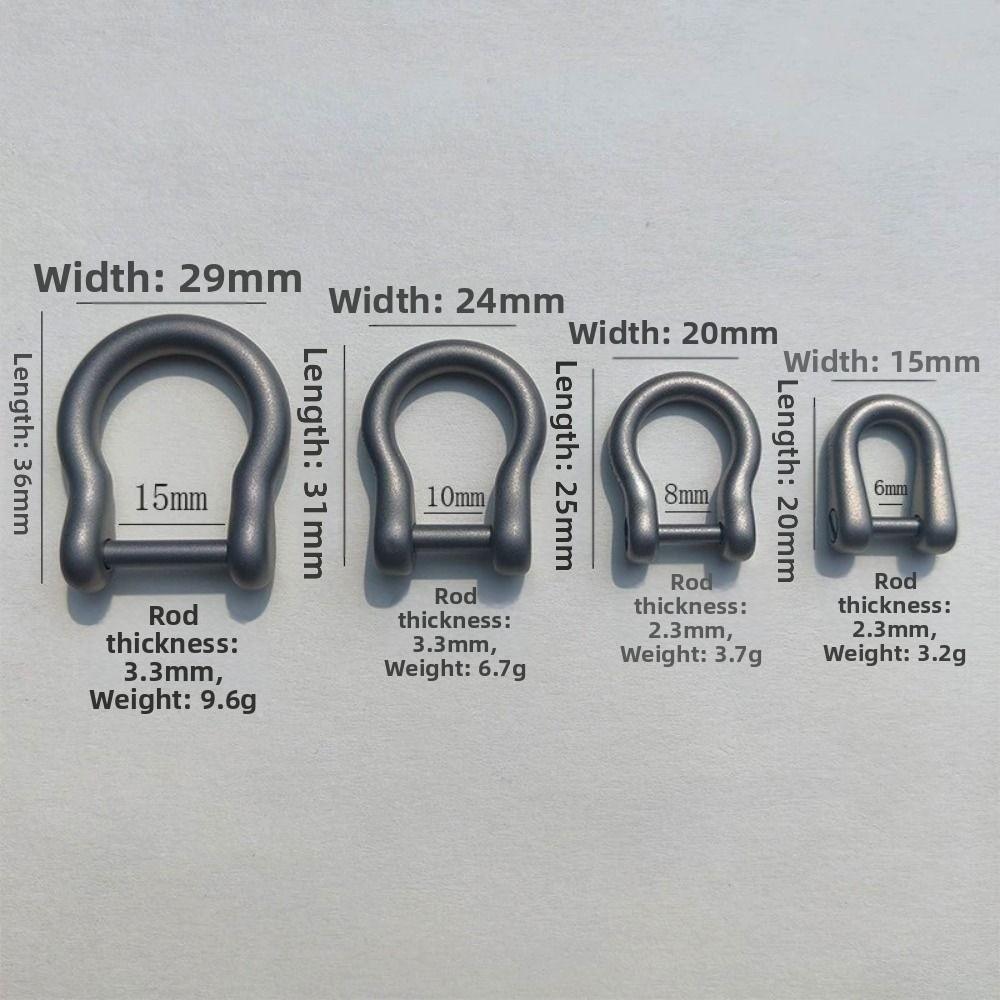 6/8/10/15mm Horseshoes Buckles Titanium Alloy 10 Styles Shackle Key Ring D Bow Staples Carabiner Outdoor Accessories