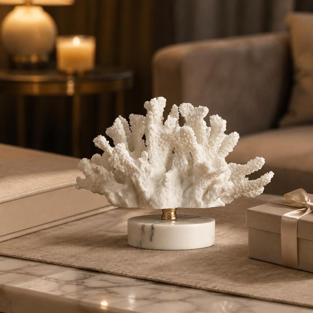 Coralthemed Decor Ocean-Inspired Resin Coral Sculpture Realistic for Mantelshelf