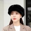 Thick Warm Imitation Mink Beret Solid Color Cloud Hat Cozy Peaked Cap  Winter