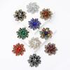 1Pcs Elegant Lapel Flower Pin Exaggerated Fashion Retro Vibrant Colorful Crystal Glass Brooch Pin Women'S Large Coat Accessories