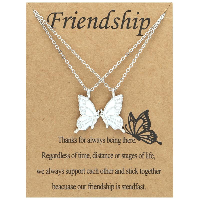 New Colorful Butterfly Collar Chain Friendship Card Good Friend Set Necklace