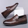 Fashion Men Casual Leather Businenss Loafers Handmade Driving Shoes Non-slip Man Slip on Flats Walking Man Soft Business Shoes Moccasins