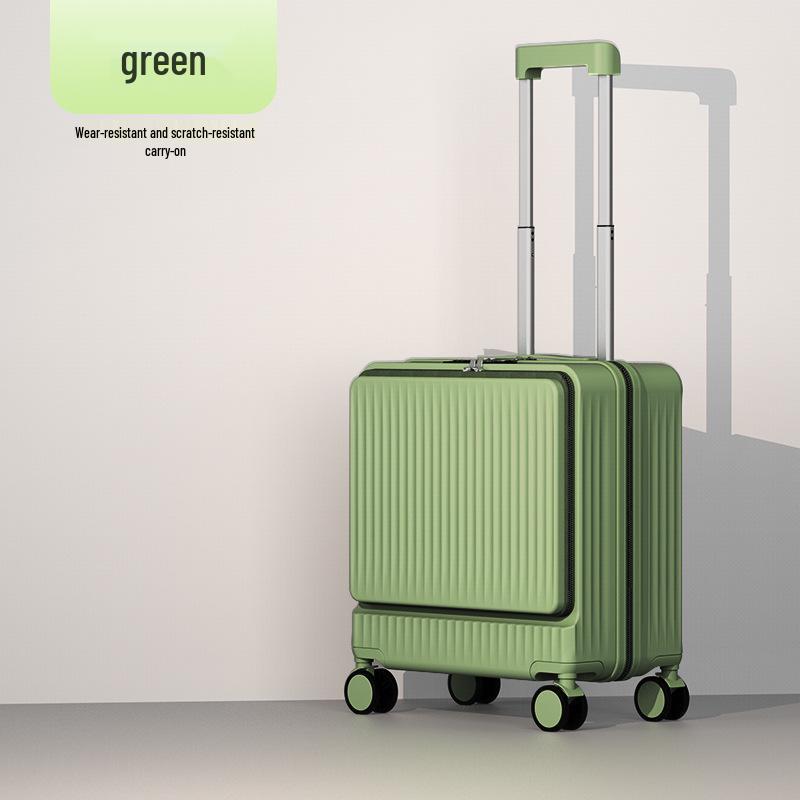 18-calowa aluminiowa walizka podręczna z otwieraniem od przodu, zamkiem szyfrowym i bardzo dużą pojemnością.