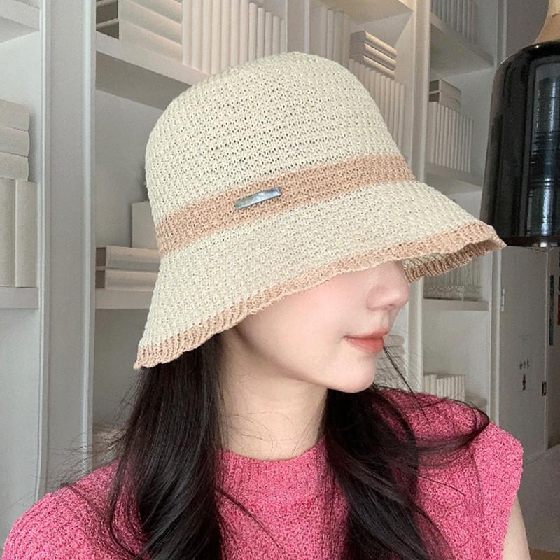 Summer Breathable Straw Hat With Wide Brim And Mesh Design For Beach And Sun Protection