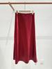 2026 Spring Chinese Style High-Waisted Silky Satin A-Line Maxi Skirt