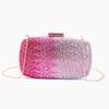 Dazzling Diamond Women Evening Bag Wedding Prom Clutch Crystal Bridal Handbags 7 Colors Green/Red  Long Chain Female Party Purse