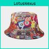 Retro-Druckdesign Fischerhut mit breiter Krempe für Sommer-Modefans