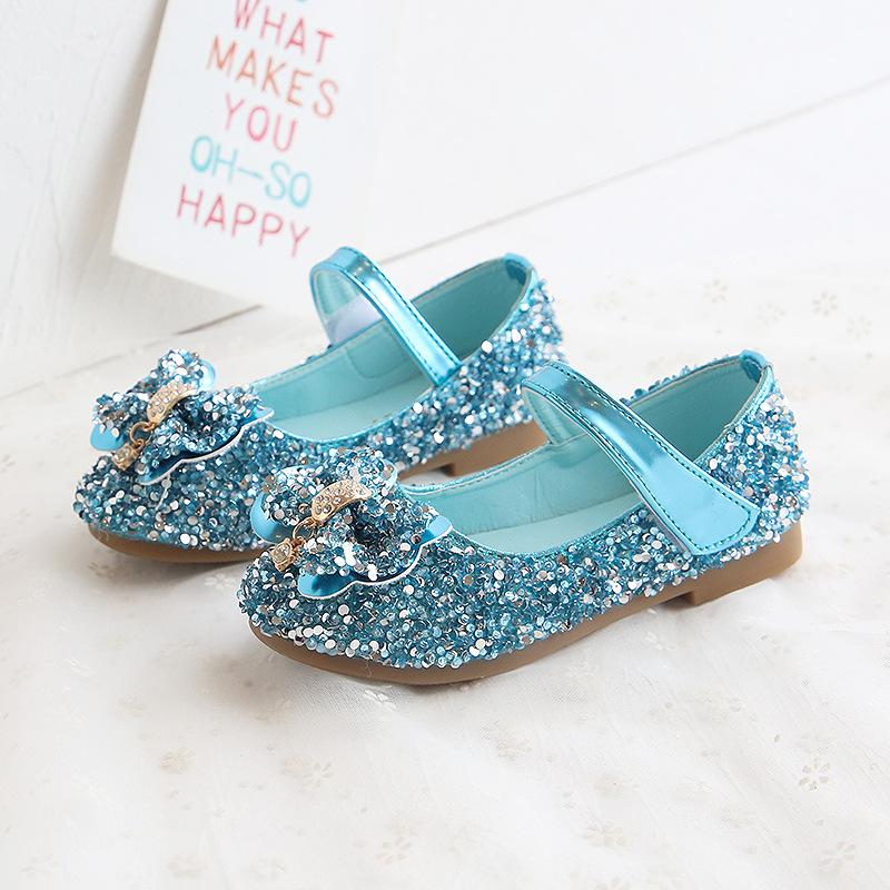 Prinzessin Kinder Mädchen Party Glänzende Flache Schuhe Anti-Rutsch Weiche Kinder Pailletten Niedriger Absatz Schuhe Geburtstag Urlaub Freizeit Schuhe H06224