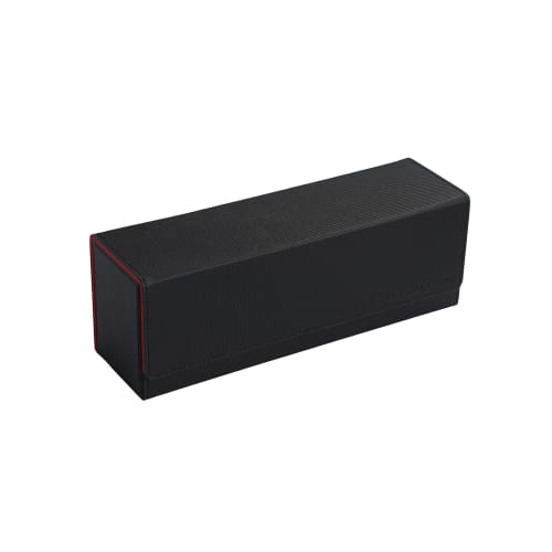 THE GORILLA CASE Large Capacity Deck Case, PU Leather Storage Box, Holds Approximately 400 Decks (Black X Red)