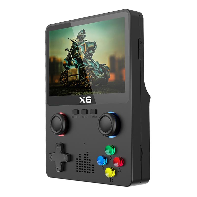 

X6 HD 3.5-Inch Screen Handheld Game Console Built-in Video Games Machine with Dual Joystick Design Black