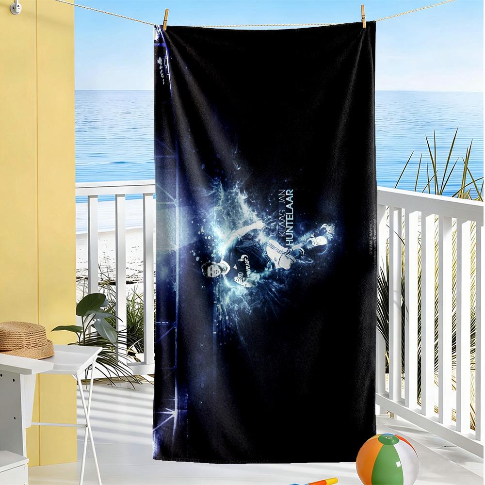 Football Player Celebration Moment Beach Towel Super Soft Microfiber Quickdry Fabric Comfortable Lightweight