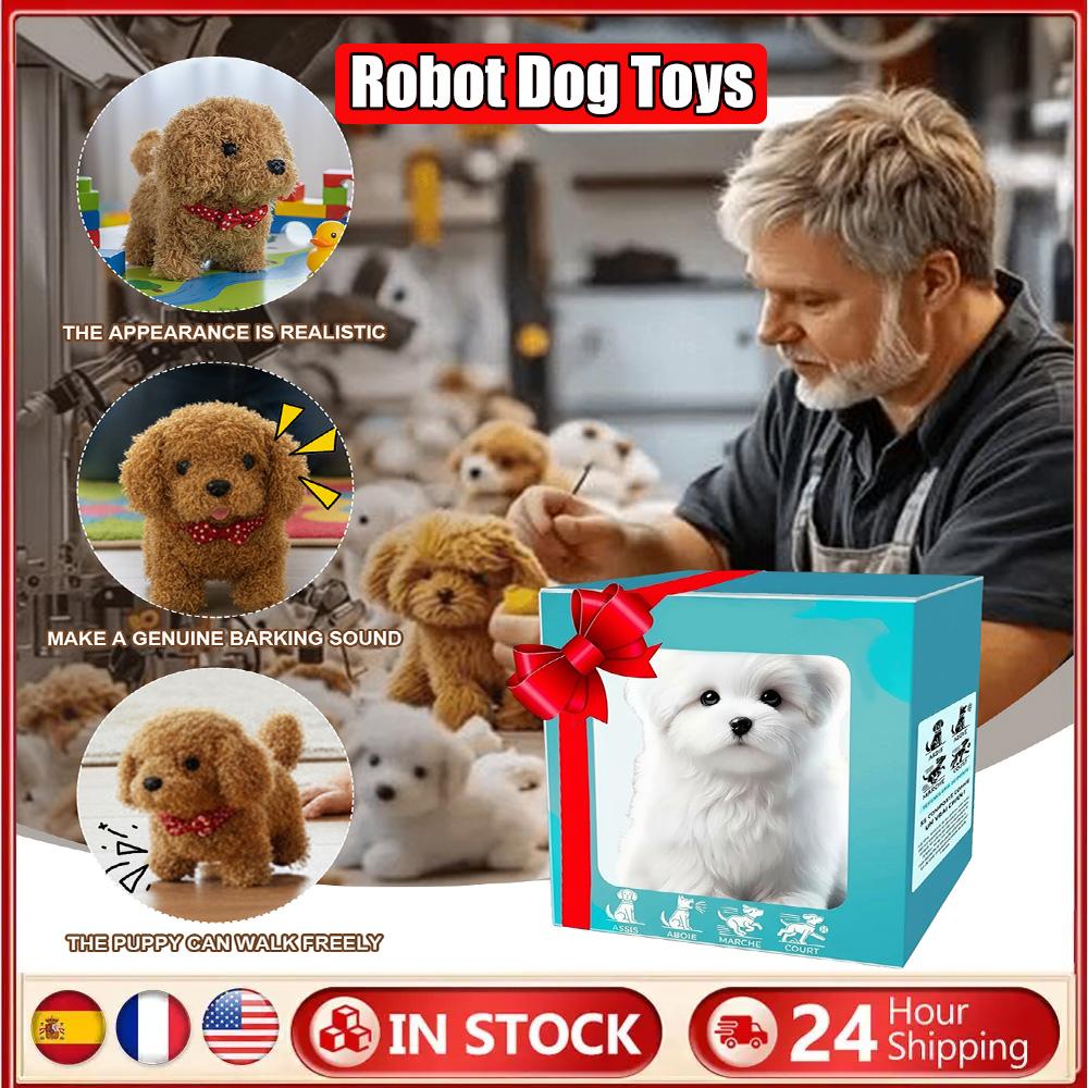 Plush Puppy Dog Toy Barking Realistic Stuffed Animal Dog Tail Wagging Electronic Interactive Dog for Girls & Boys
