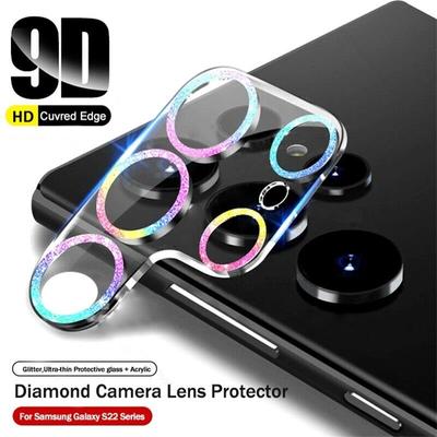 Samsung Galaxy S22 S23 S24 Plus / S22 S23 S24 Ultra Bling Camera Lens Protector Ring Tempered Glass