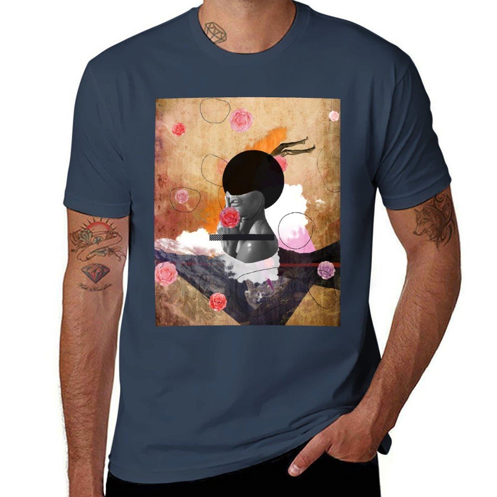 Contemporary fashionistas floral collage TShirt Fashion Print Casual Short Sleeve S