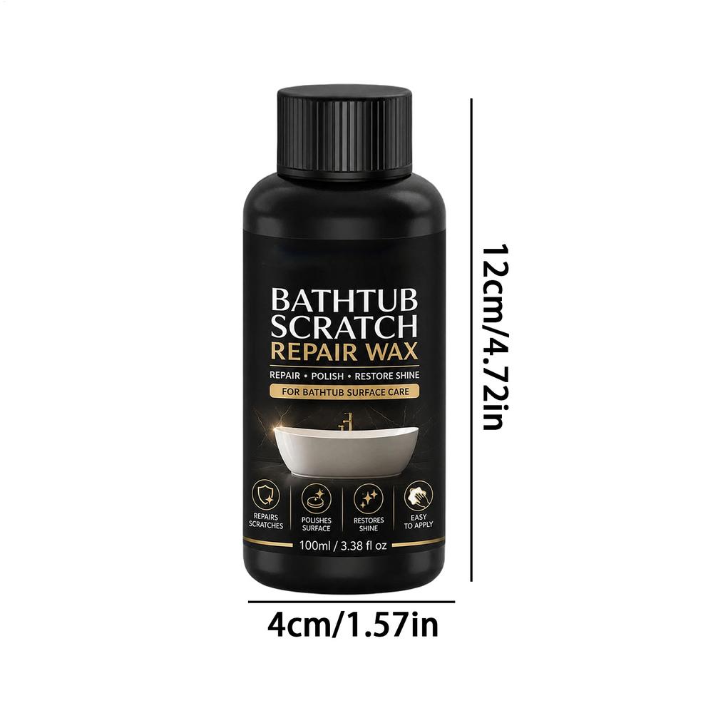 100ml Bathtub Scratch & Chip Repair Wax, Porcelain Tub Scratch Remover Paste with Sponge, White Bathroom Sink Shower Touch-Up