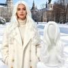 Bílá Dlouhá Volná Vlnitá Paruka s Pěšinkou Uprostřed - Přirozeně Vypadající Syntetické Vlákno pro Cosplay, Večírky & Denní Styling