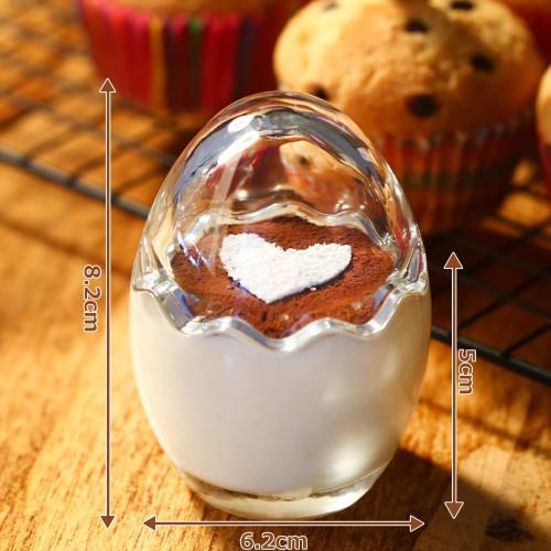 Cute, Heat-Resistant Glass Pudding Cups, Eggshell-Shaped, 100ml, Mini, Transparent, with Cover, for Yogurt, Jelly, and Desserts. Perfect for Chawanmus
