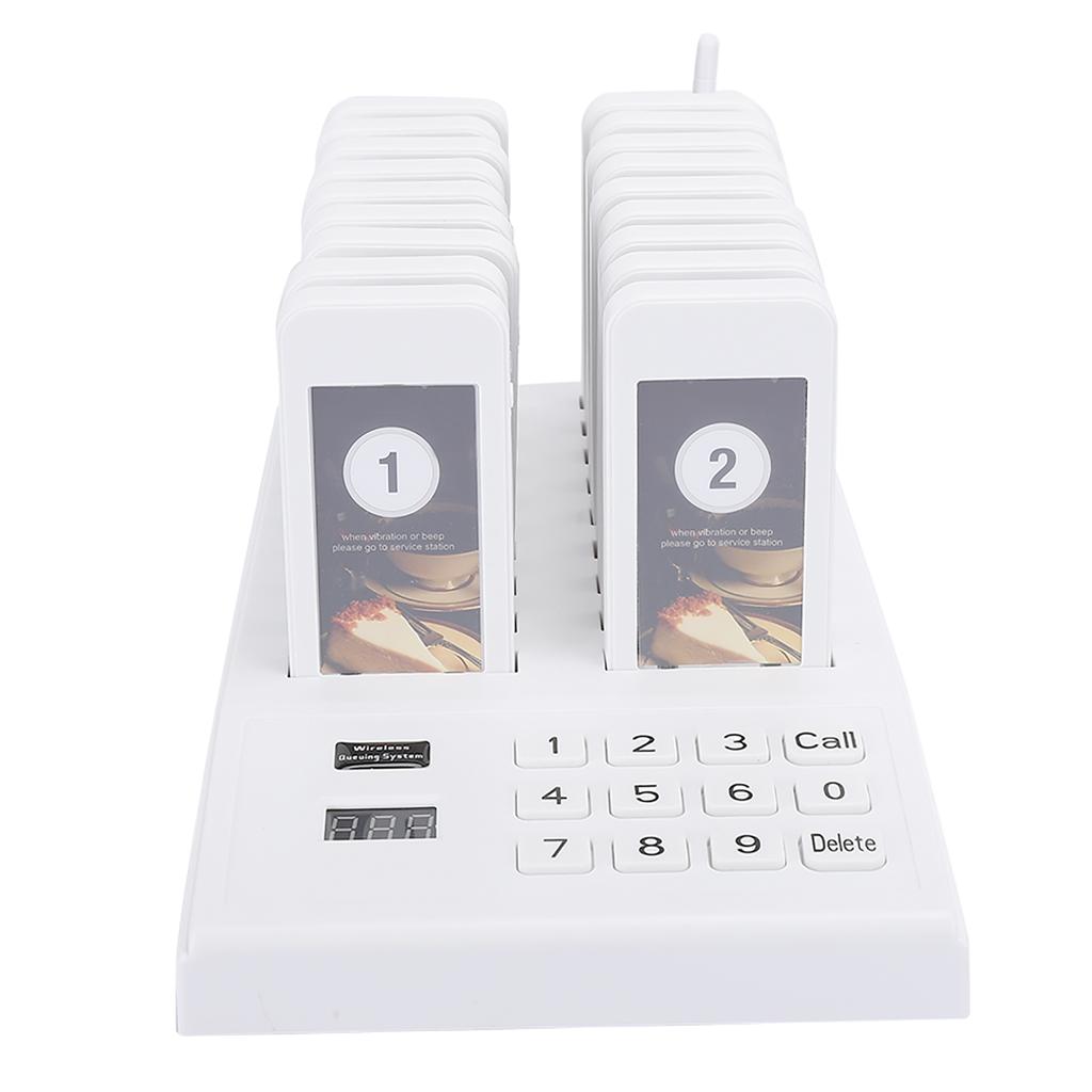 Pager Meal Puller Queue Wireless Calling System Receiver for Restaurant SU‑666B 100‑240VEU Plug