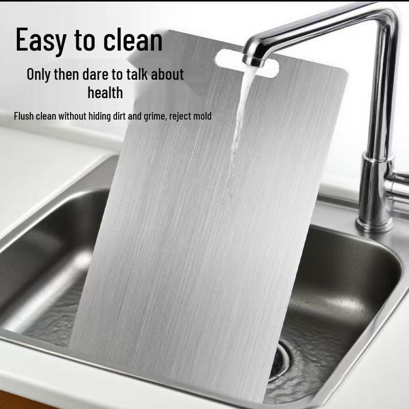 Double-Sided Stainless Steel Anti-Mold Cutting Board for Kitchen and Fruit Chopping.