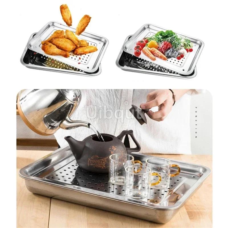 Stainless Steel Tea Tray Drainage Water Storage Kung Fu Tray Drawer Tea Room Board Table Chinese Tea Tray Ceremony Tools