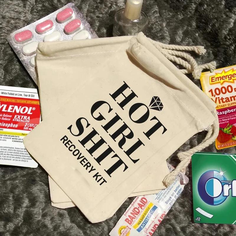 5pcs Hot Girl Recovery Hangover Survival Kit bags Vegas Summer Bach weekend Girls Trip Bachelorette hen Party bride to be Favor