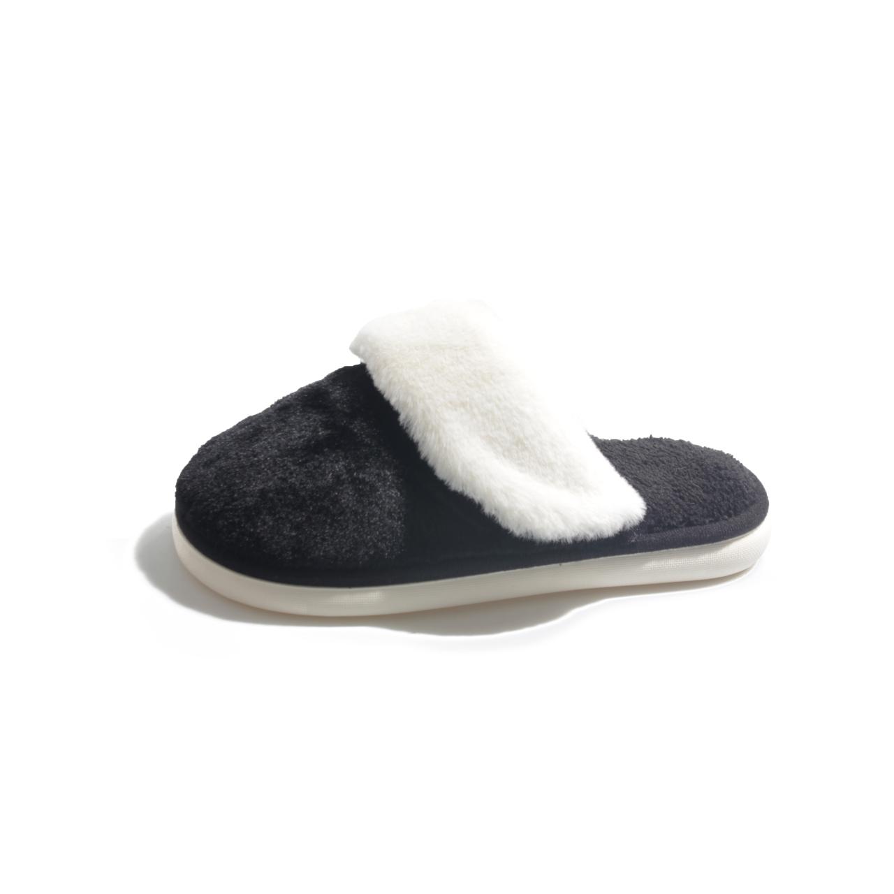 

2025 Теплые хлопковые тапочки с закрытым носком Женские из искусственного меха Утолщенные Плюшевые Зимние Домашние Тапочки Женские Легкие Повседневные Домашние Тапочки Женские 40-41 чёрный