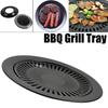 Iron BBQ Grill Pan Round Grill Rack Reusable Korean BBQ Grill Pan  Tourist Picnic Camping