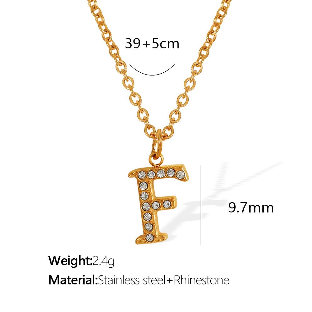 Titanium Steel 26 Letters Elegant And Exquisite Pendant Necklace Light Luxury Fashion Collarbone Chain High Sense Versatile