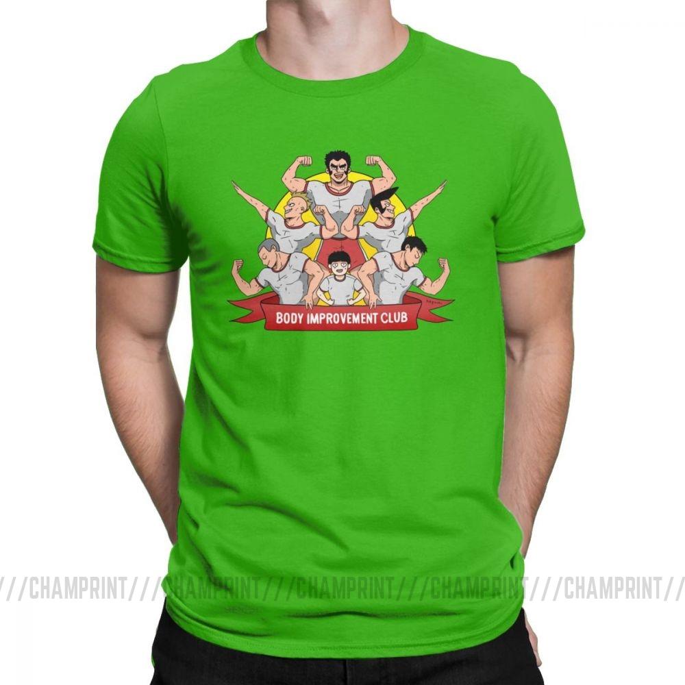 Herren S T-Shirt Mob Psycho 100 Körperverbesserungsclub Humor 100% Baumwolle T-Shirts Kurzarm