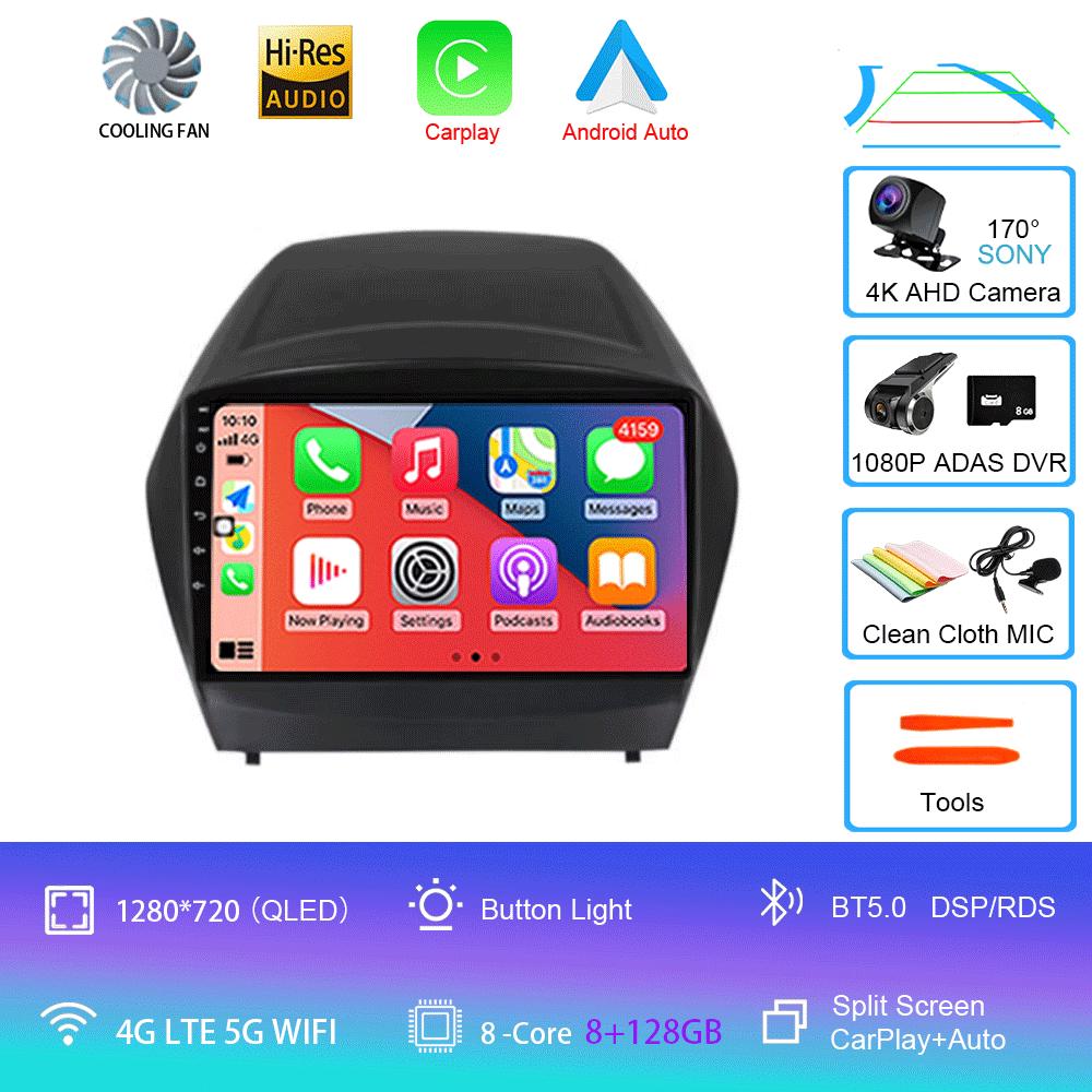 Autorádio Android 14 Carplay Auto Multimediální Přehrávač Pro Hyundai Tucson 2 LM IX35 2009-2015 Autorádio GPS Stereo 2din Hlavní Jednotka