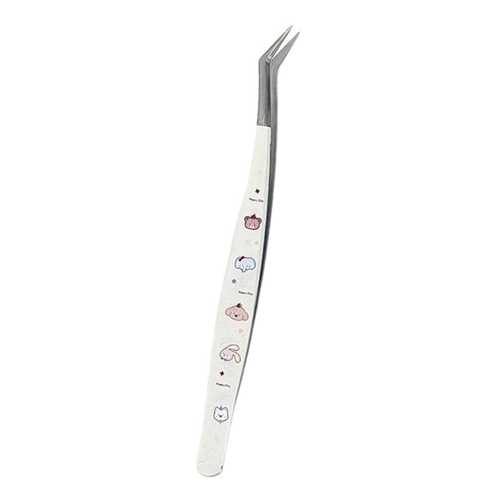 

Stainless Steel Curved Stickers Tweezers Anti-static Eyelash Curler Beauty Makeup Tools Style 3