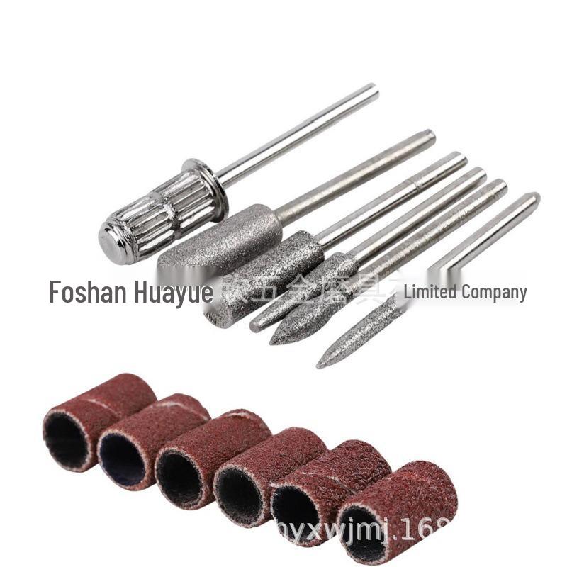6-Piece Diamond Nail Grinding & Polishing Set, 2.35mm Manicure Heads