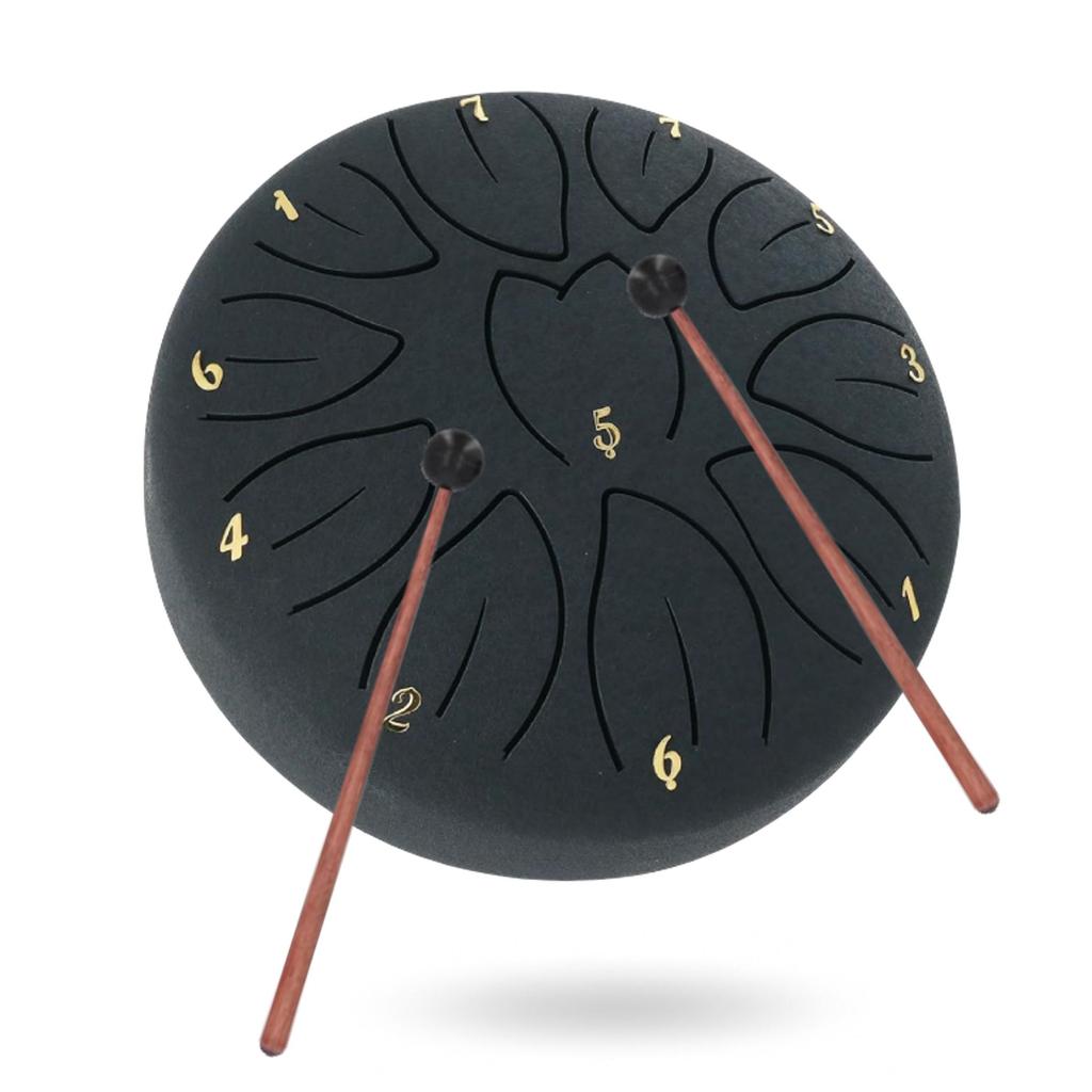 WELL ORIGIN Slit Drum, Tongue Drum, with Mallets, Finger Picks, and Storage Bag, 6-inch, 11 Notes, D Major, Steel Drum, Percussion Instrument, Yoga,