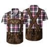 Men’s Short Sleeve Button Down Shirt with Vintage Festival Inspired Print Relaxed Fit Casual Party and Everyday Top