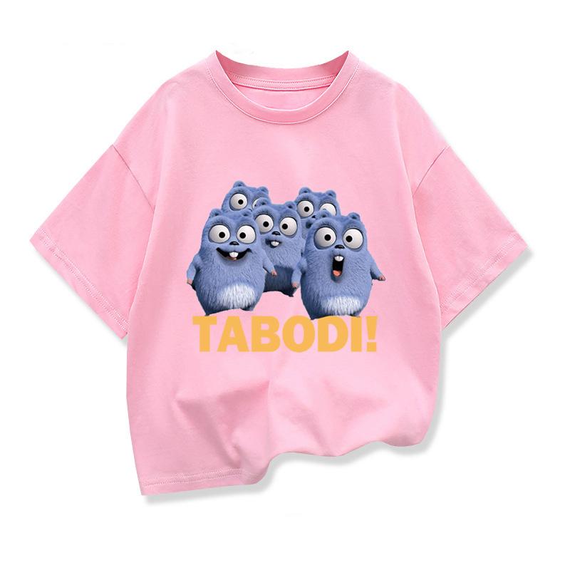 Children's Clothing Grizzy And The Lemmings Tabodi Graphic Short Sleeve T-Shirt 3-12Years Kids Boys O-Neck Loose Tops Tee