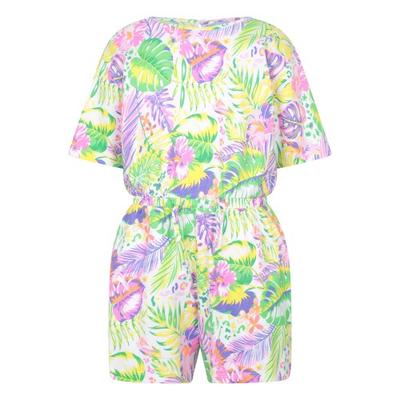 Childrens/Kids Poppy Leaf Print Playsuit