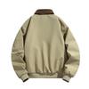 New Men's Lapel Jacket, Solid Color Casual Sports Coat, Full Zipper Lightweight Outdoor Workwear Top