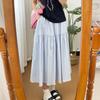 Women's Wrinkle-Resistant Casual High-Waist Slimming Tiered Cake Umbrella Skirt with Pockets - Artsy Vintage Versatile Midi for Spring/Summer