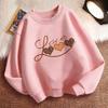 Children's Heart Print Long Sleeve Crew Neck Hoodie Sweatshirt
