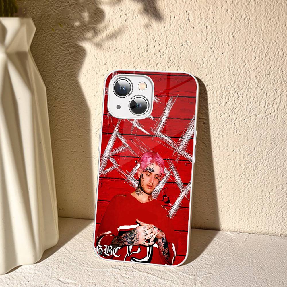 Singer Rapper L-Lil Peep For IPhone 14 13 12 Mini 11 Pro XS Max X XR 14 Plus Tempered Glass Cover